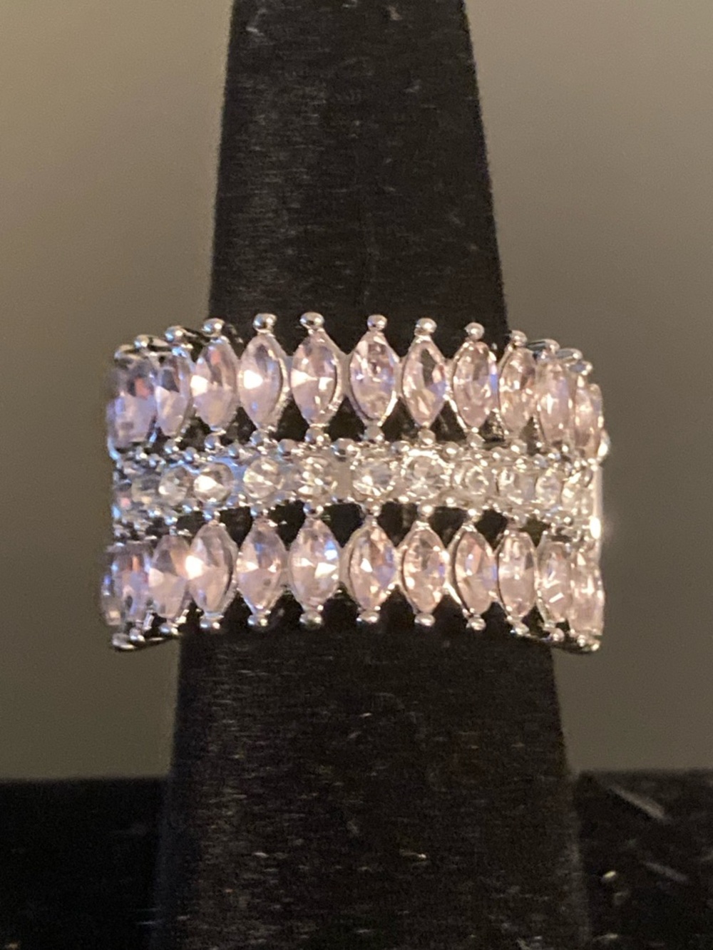 paparazzi Pink Marquise Multi-Row Silver Ring